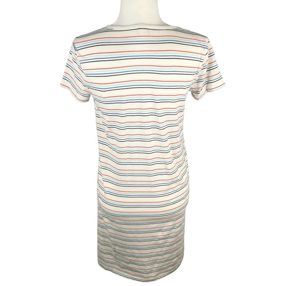 J. Crew White Colorful Striped T Shirt Dress Size XS - Picture 4 of 7
